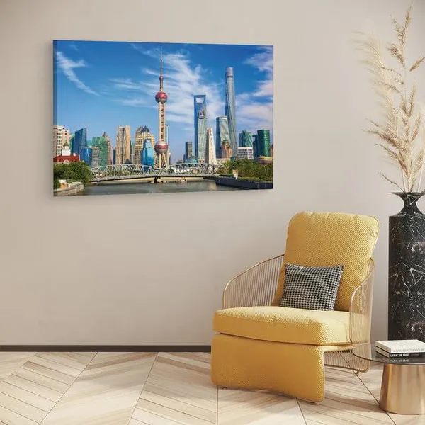 Multicolor_Oriental_Pearl_Tv_Tower,_Wooden_Framed_Canvas_Paintings_|_For_Home_Decor_|_Bedroom,_Living_Room,Wall_Decoration_|_Wall_Art_Painting,_Ct0547,_Size_16_X_24_In