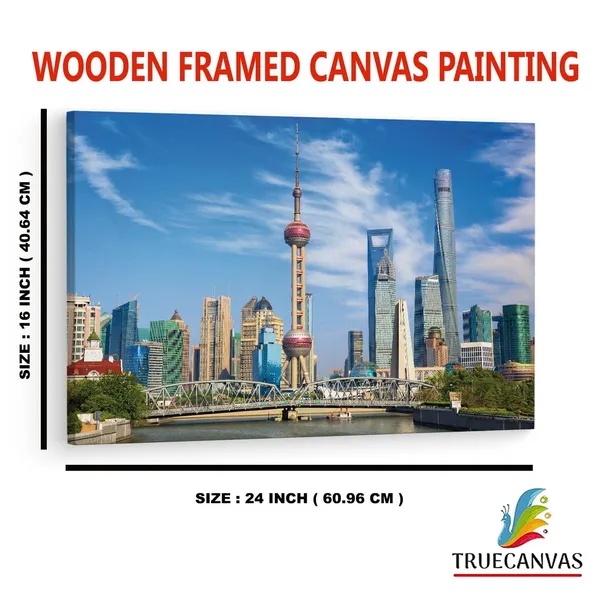 Multicolor_Oriental_Pearl_Tv_Tower,_Wooden_Framed_Canvas_Paintings_|_For_Home_Decor_|_Bedroom,_Living_Room,Wall_Decoration_|_Wall_Art_Painting,_Ct0547,_Size_16_X_24_In