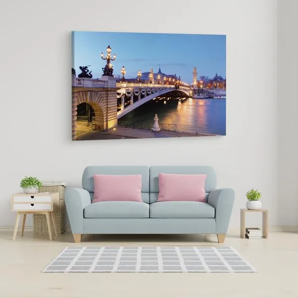 Multicolor_Pont_Alexandre,_Wooden_Framed_Canvas_Paintings_|_For_Home_Decor_|_Bedroom,_Living_Room,Wall_Decoration_|_Wall_Art_Painting,_Ct0549,_Size_16_X_24_In