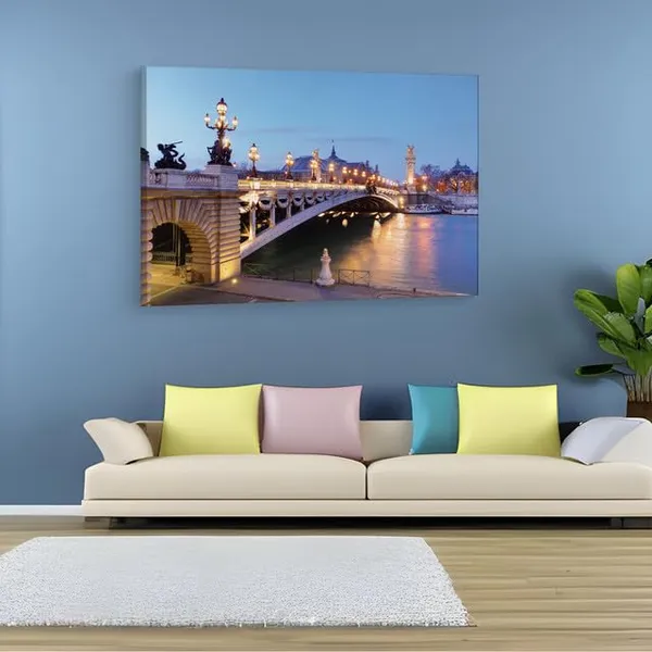 Multicolor_Pont_Alexandre,_Wooden_Framed_Canvas_Paintings_|_For_Home_Decor_|_Bedroom,_Living_Room,Wall_Decoration_|_Wall_Art_Painting,_Ct0549,_Size_16_X_24_In