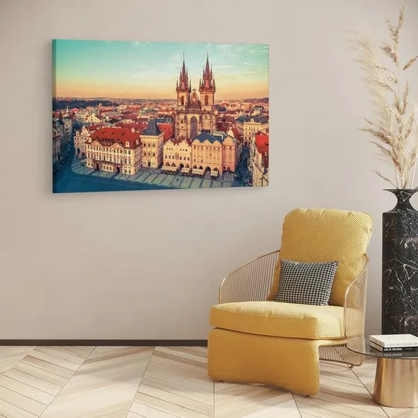 Multicolor_Church_Of_Our_Lady_Be|_Fore_T?N,_Wooden_Framed_Canvas_Paintings_|_For_Home_Decor_|_Bedroom,_Living_Room,Wall_Decoration_|_Wall_Art_Painting,_Ct0550,_Size_16_X_24_In