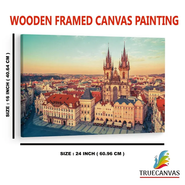 Multicolor_Church_Of_Our_Lady_Be|_Fore_T?N,_Wooden_Framed_Canvas_Paintings_|_For_Home_Decor_|_Bedroom,_Living_Room,Wall_Decoration_|_Wall_Art_Painting,_Ct0550,_Size_16_X_24_In
