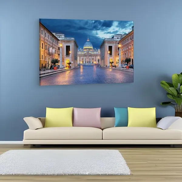 Multicolor_Saint_Peter'S_Square,_Wooden_Framed_Canvas_Paintings_|_For_Home_Decor_|_Bedroom,_Living_Room,Wall_Decoration_|_Wall_Art_Painting,_Ct0552,_Size_16_X_24_In