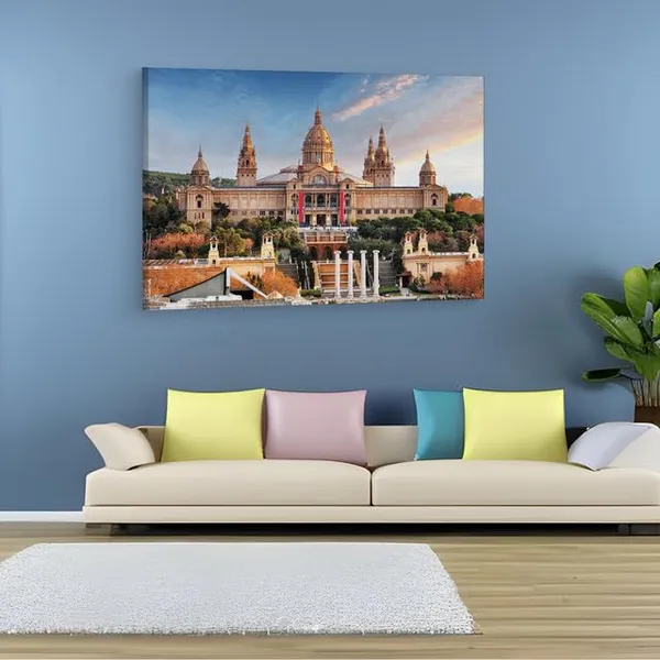 Multicolor_Museu_Nacional_D'Art_De_Catalunya,_Wooden_Framed_Canvas_Paintings_|_For_Home_Decor_|_Bedroom,_Living_Room,Wall_Decoration_|_Wall_Art_Painting,_Ct0553,_Size_16_X_24_In
