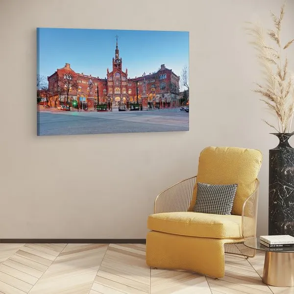 Multicolor_Recinte_Modernista_De_Sant_Pau,_Wooden_Framed_Canvas_Paintings_|_For_Home_Decor_|_Bedroom,_Living_Room,Wall_Decoration_|_Wall_Art_Painting,_Ct0555,_Size_16_X_24_In