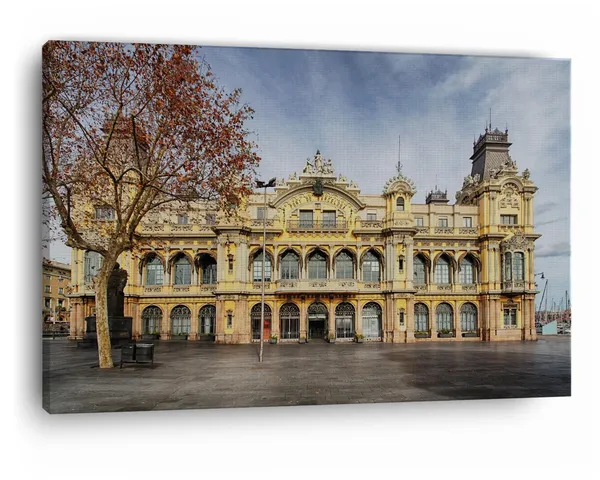 Multicolor_Junta_D'Obres_Del_Port,_Wooden_Framed_Canvas_Paintings_|_For_Home_Decor_|_Bedroom,_Living_Room,Wall_Decoration_|_Wall_Art_Painting,_Ct0557,_Size_16_X_24_In