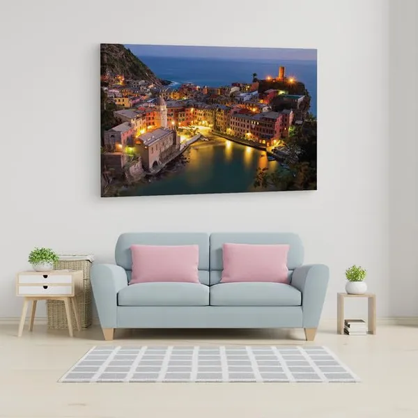 Multicolor_Cinque_Terre_National_Park,_Wooden_Framed_Canvas_Paintings_|_For_Home_Decor_|_Bedroom,_Living_Room,Wall_Decoration_|_Wall_Art_Painting,_Ct0559,_Size_16_X_24_In