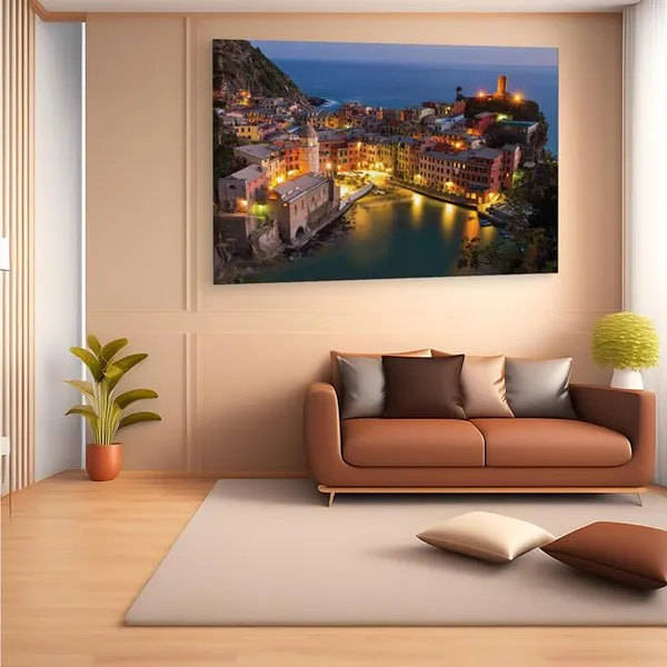 Multicolor_Cinque_Terre_National_Park,_Wooden_Framed_Canvas_Paintings_|_For_Home_Decor_|_Bedroom,_Living_Room,Wall_Decoration_|_Wall_Art_Painting,_Ct0559,_Size_16_X_24_In