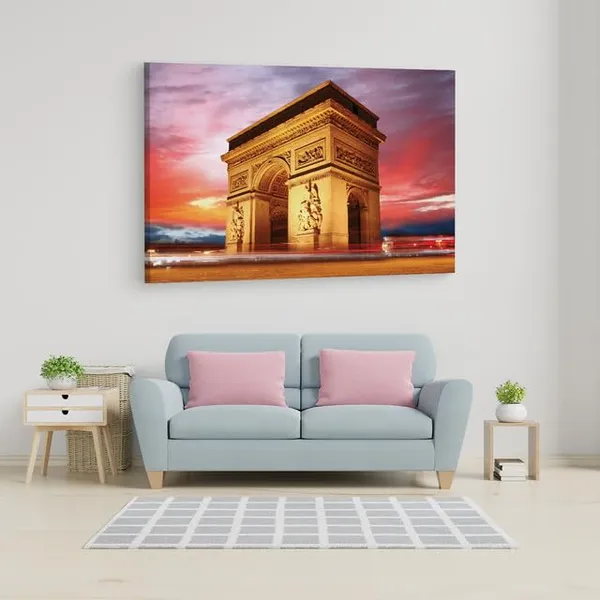 Multicolor_Arc_De_Triomphe,_Wooden_Framed_Canvas_Paintings_|_For_Home_Decor_|_Bedroom,_Living_Room,Wall_Decoration_|_Wall_Art_Painting,_Ct0562,_Size_16_X_24_In