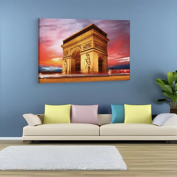 Multicolor_Arc_De_Triomphe,_Wooden_Framed_Canvas_Paintings_|_For_Home_Decor_|_Bedroom,_Living_Room,Wall_Decoration_|_Wall_Art_Painting,_Ct0562,_Size_16_X_24_In