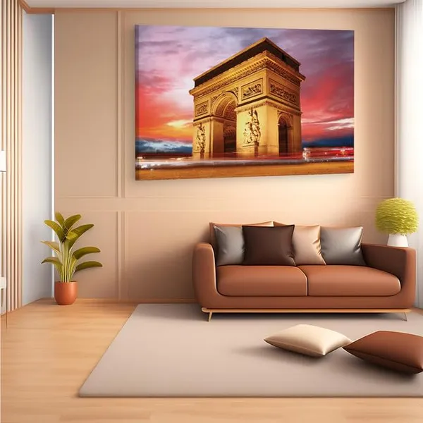 Multicolor_Arc_De_Triomphe,_Wooden_Framed_Canvas_Paintings_|_For_Home_Decor_|_Bedroom,_Living_Room,Wall_Decoration_|_Wall_Art_Painting,_Ct0562,_Size_16_X_24_In