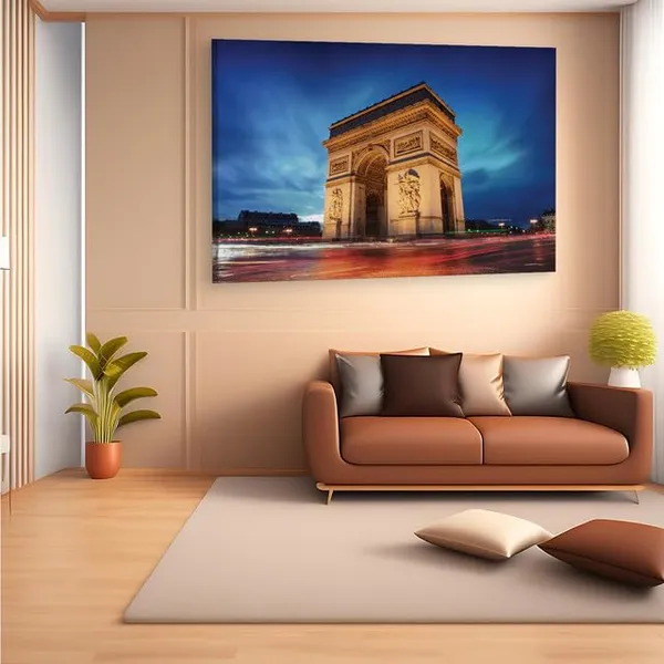 Multicolor_Arc_De_Triomphe,_Wooden_Framed_Canvas_Paintings_|_For_Home_Decor_|_Bedroom,_Living_Room,Wall_Decoration_|_Wall_Art_Painting,_Ct0566,_Size_16_X_24_In
