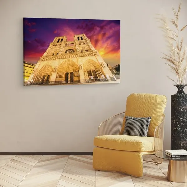 Multicolor_Cathodrale_Notre-Dame_De_Paris,_Wooden_Framed_Canvas_Paitings_|_For_Home_Decor_|_Bedroom,_Living_Room,Wall_Decoration_|_Wall_Art_Painting,_Ct0570,_Size_16_X_24_In