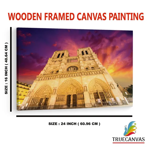 Multicolor_Cathodrale_Notre-Dame_De_Paris,_Wooden_Framed_Canvas_Paitings_|_For_Home_Decor_|_Bedroom,_Living_Room,Wall_Decoration_|_Wall_Art_Painting,_Ct0570,_Size_16_X_24_In