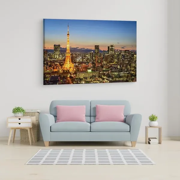 Multicolor_Tokyo_Tower,_Wooden_Framed_Canvas_Paintings_|_For_Home_Decor_|_Bedroom,_Living_Room,Wall_Decoration_|_Wall_Art_Painting,_Ct0575,_Size_16_X_24_In