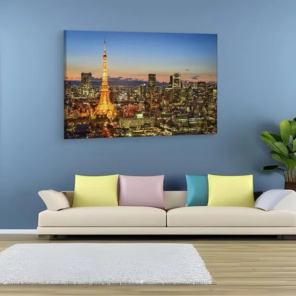 Multicolor_Tokyo_Tower,_Wooden_Framed_Canvas_Paintings_|_For_Home_Decor_|_Bedroom,_Living_Room,Wall_Decoration_|_Wall_Art_Painting,_Ct0575,_Size_16_X_24_In