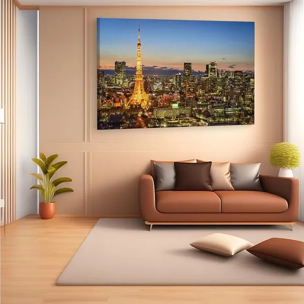 Multicolor_Tokyo_Tower,_Wooden_Framed_Canvas_Paintings_|_For_Home_Decor_|_Bedroom,_Living_Room,Wall_Decoration_|_Wall_Art_Painting,_Ct0575,_Size_16_X_24_In