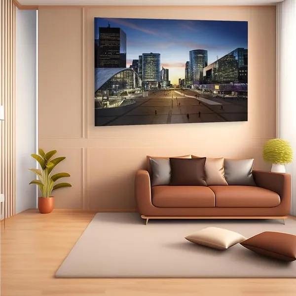 Multicolor_La_Defense,_Wooden_Framed_Canvas_Paintings_|_For_Home_Decor_|_Bedroom,_Living_Room,Wall_Decoration_|_Wall_Art_Painting,_Ct0579,_Size_16_X_24_In