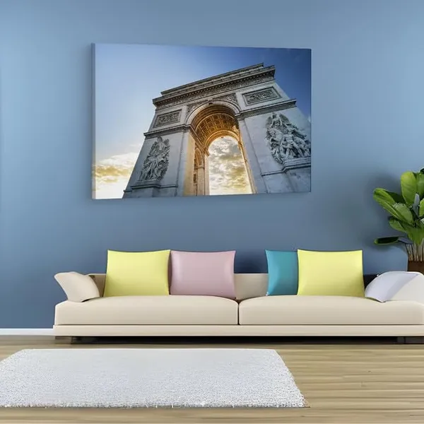 Multicolor_Arc_De_Triomphe,_Wooden_Framed_Canvas_Paitings_|_For_Home_Decor_|_Bedroom,_Living_Room,Wall_Decoration_|_Wall_Art_Painting,_Ct0581,_Size_16_X_24_In