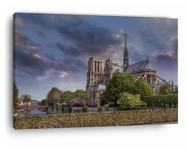 Multicolor_Cathodrale_Notre-Dame_De_Paris,_Wooden_Framed_Canvas_Paintings_|_For_Home_Decor_|_Bedroom,_Living_Room,Wall_Decoration_|_Wall_Art_Painting,_Ct0583,_Size_16_X_24_In