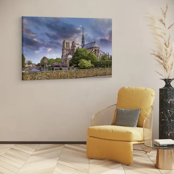 Multicolor_Cathodrale_Notre-Dame_De_Paris,_Wooden_Framed_Canvas_Paintings_|_For_Home_Decor_|_Bedroom,_Living_Room,Wall_Decoration_|_Wall_Art_Painting,_Ct0583,_Size_16_X_24_In