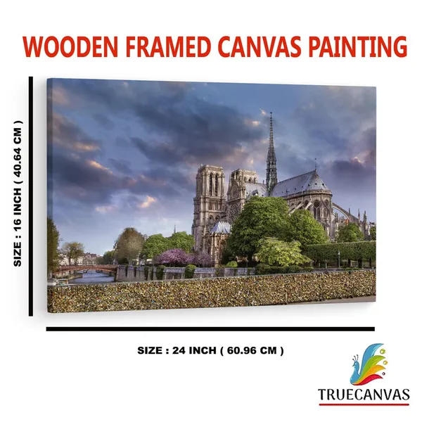 Multicolor_Cathodrale_Notre-Dame_De_Paris,_Wooden_Framed_Canvas_Paintings_|_For_Home_Decor_|_Bedroom,_Living_Room,Wall_Decoration_|_Wall_Art_Painting,_Ct0583,_Size_16_X_24_In