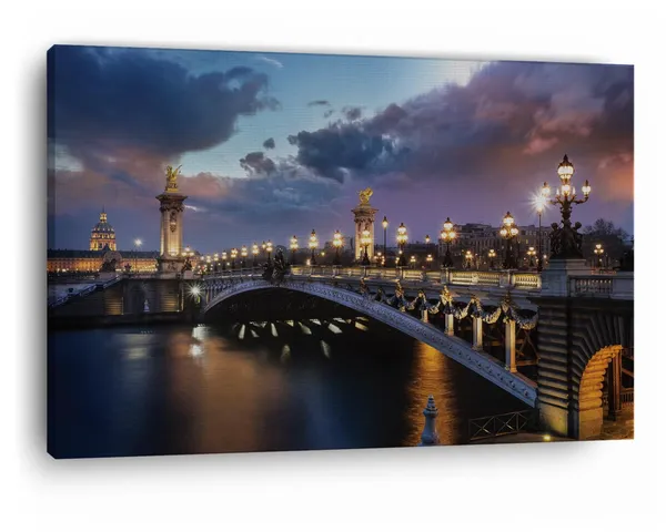 Multicolor_Pont_Alexandre,_Wooden_Framed_Canvas_Paintings_|_For_Home_Decor_|_Bedroom,_Living_Room,Wall_Decoration_|_Wall_Art_Painting,_Ct0584,_Size_16_X_24_In