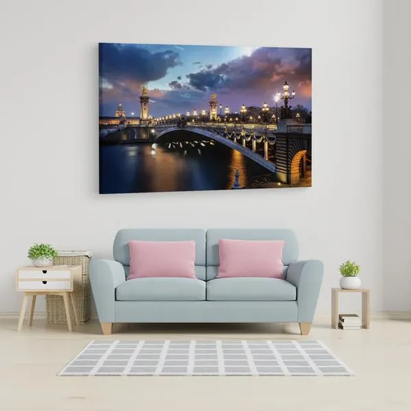 Multicolor_Pont_Alexandre,_Wooden_Framed_Canvas_Paintings_|_For_Home_Decor_|_Bedroom,_Living_Room,Wall_Decoration_|_Wall_Art_Painting,_Ct0584,_Size_16_X_24_In