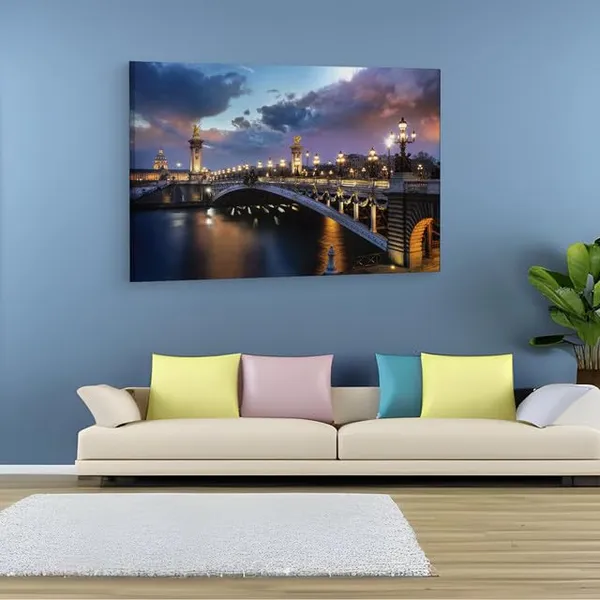 Multicolor_Pont_Alexandre,_Wooden_Framed_Canvas_Paintings_|_For_Home_Decor_|_Bedroom,_Living_Room,Wall_Decoration_|_Wall_Art_Painting,_Ct0584,_Size_16_X_24_In