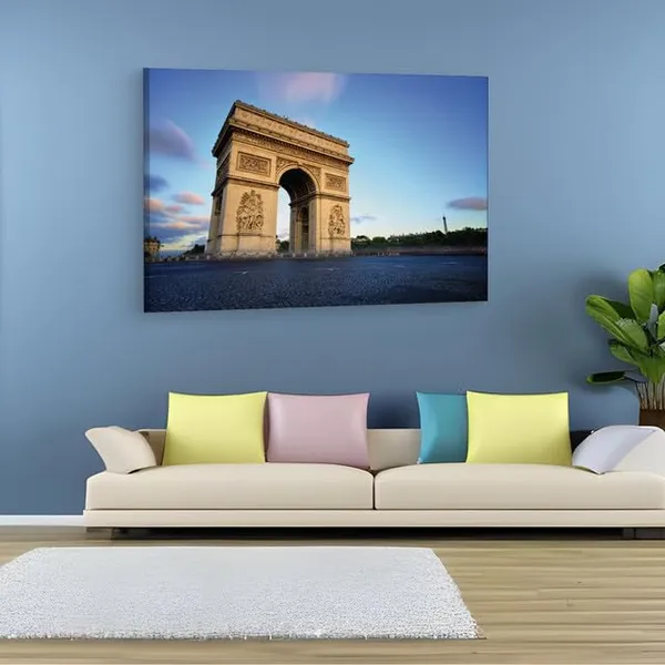 Multicolor_Arc_De_Triomphe,_Wooden_Framed_Canvas_Paitings_|_For_Home_Decor_|_Bedroom,_Living_Room,Wall_Decoration_|_Wall_Art_Painting,_Ct0595,_Size_16_X_24_In