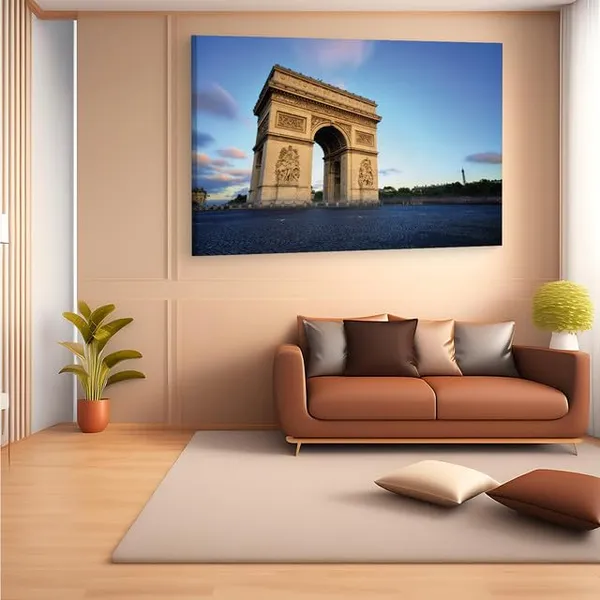 Multicolor_Arc_De_Triomphe,_Wooden_Framed_Canvas_Paitings_|_For_Home_Decor_|_Bedroom,_Living_Room,Wall_Decoration_|_Wall_Art_Painting,_Ct0595,_Size_16_X_24_In