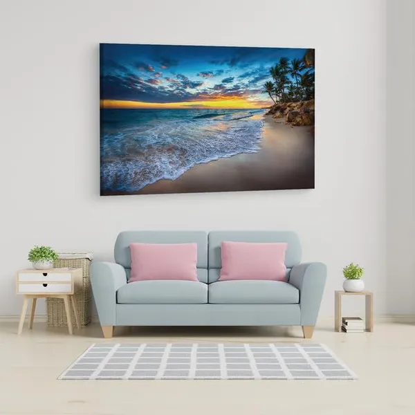 Multicolor_Punta_Cana_Beach_Windows_Spotlight,_Wooden_Framed_Canvas_Paintings_|_For_Home_Decor_|_Bedroom,_Living_Room,Wall_Decoration_|_Wall_Art_Painting,_Ct0600,_Size_16_X_24_In