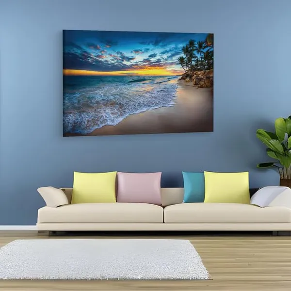 Multicolor_Punta_Cana_Beach_Windows_Spotlight,_Wooden_Framed_Canvas_Paintings_|_For_Home_Decor_|_Bedroom,_Living_Room,Wall_Decoration_|_Wall_Art_Painting,_Ct0600,_Size_16_X_24_In
