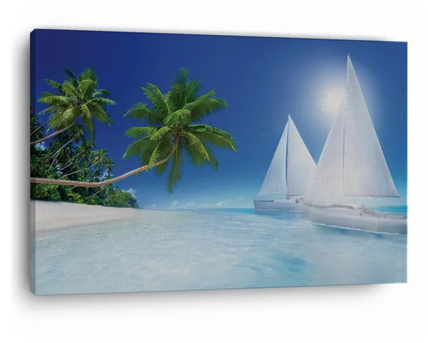 Multicolor_Summer_Tropical_Beach_Paradise,_Wooden_Framed_Canvas_Paintings_|_For_Home_Decor_|_Bedroom,_Living_Room,Wall_Decoration_|_Wall_Art_Painting,_Ct0602,_Size_16_X_24_In