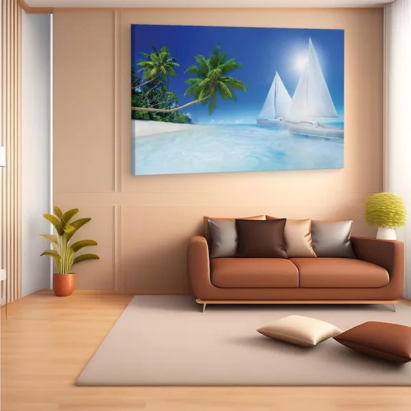 Multicolor_Summer_Tropical_Beach_Paradise,_Wooden_Framed_Canvas_Paintings_|_For_Home_Decor_|_Bedroom,_Living_Room,Wall_Decoration_|_Wall_Art_Painting,_Ct0602,_Size_16_X_24_In