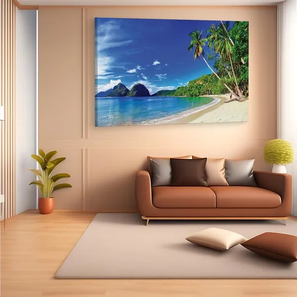 Multicolor_Beautiful_Tropical_Scenery_El_Nido,_Wooden_Framed_Canvas_Paintings_|_For_Home_Decor_|_Bedroom,_Living_Room,Wall_Decoration_|_Wall_Art_Painting,_Ct0604,_Size_16_X_24_In