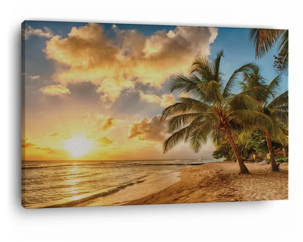 Multicolor_Tropical_Paradise_Beach_Palms_Sea,_Wooden_Framed_Canvas_Paintings_|_For_Home_Decor_|_Bedroom,_Living_Room,Wall_Decoration_|_Wall_Art_Painting,_Ct0605,_Size_16_X_24_In