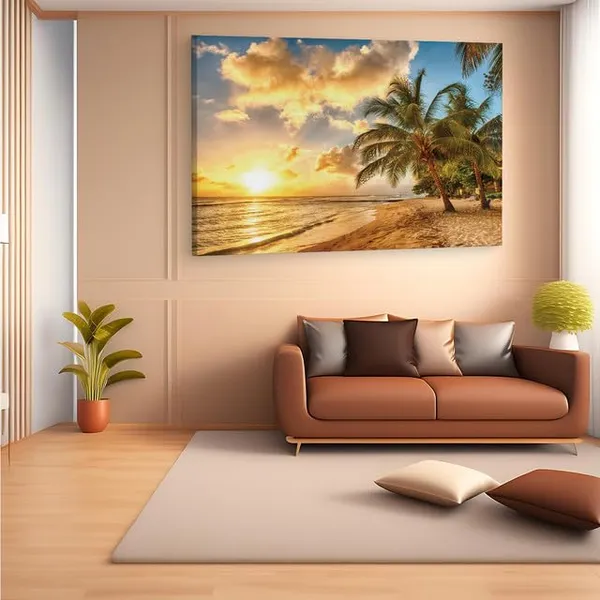 Multicolor_Tropical_Paradise_Beach_Palms_Sea,_Wooden_Framed_Canvas_Paintings_|_For_Home_Decor_|_Bedroom,_Living_Room,Wall_Decoration_|_Wall_Art_Painting,_Ct0605,_Size_16_X_24_In