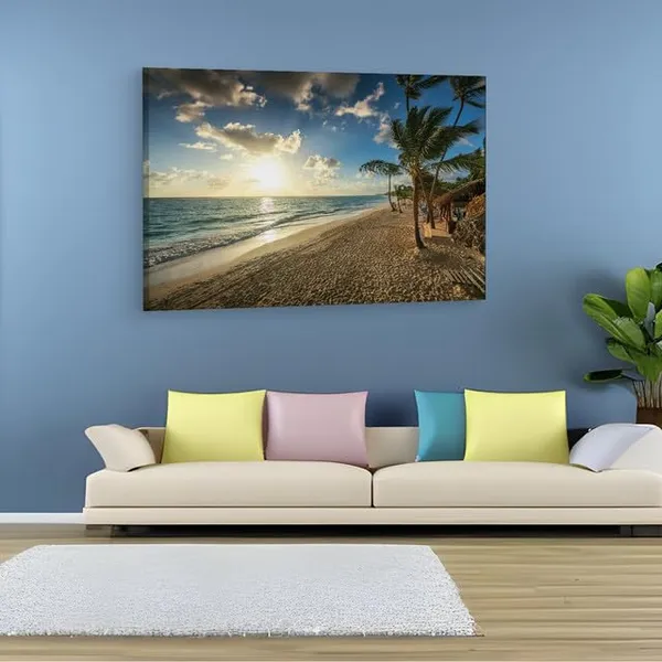 Multicolor_Beautiful_Caribbean_Vacation_Beach,_Wooden_Framed_Canvas_Paintings_|_For_Home_Decor_|_Bedroom,_Living_Room,Wall_Decoration_|_Wall_Art_Painting,_Ct0608,_Size_16_X_24_In