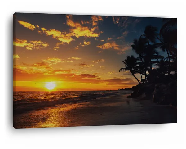 Multicolor_Punta_Cana_Beach_Sunrise,_Wooden_Framed_Canvas_Paintings_|_For_Home_Decor_|_Bedroom,_Living_Room,Wall_Decoration_|_Wall_Art_Painting,_Ct0609,_Size_16_X_24_In
