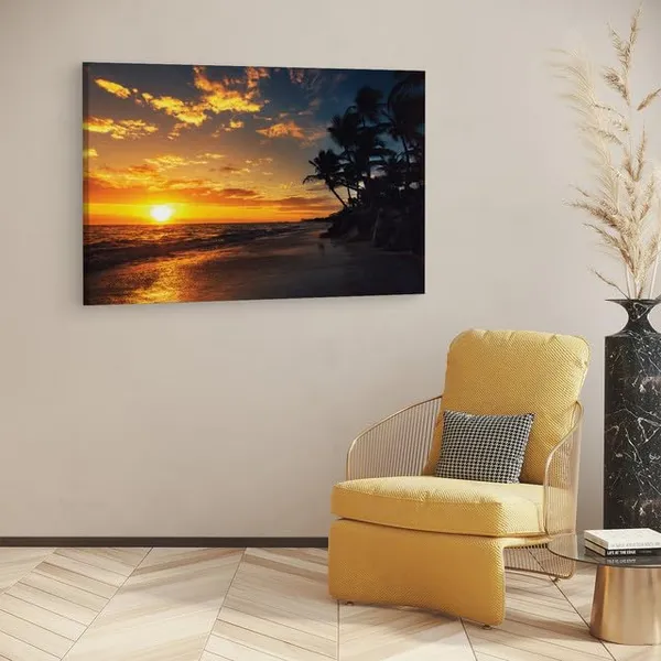 Multicolor_Punta_Cana_Beach_Sunrise,_Wooden_Framed_Canvas_Paintings_|_For_Home_Decor_|_Bedroom,_Living_Room,Wall_Decoration_|_Wall_Art_Painting,_Ct0609,_Size_16_X_24_In