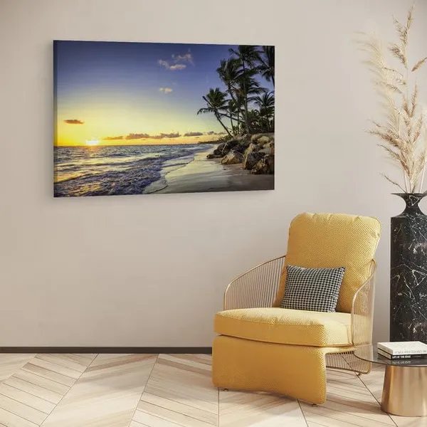 Multicolor_Punta_Cana_Beach_Sunrise,_Wooden_Framed_Canvas_Paintings_|_For_Home_Decor_|_Bedroom,_Living_Room,Wall_Decoration_|_Wall_Art_Painting,_Ct0610,_Size_16_X_24_In