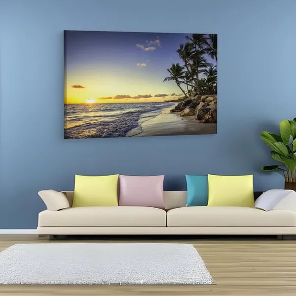 Multicolor_Punta_Cana_Beach_Sunrise,_Wooden_Framed_Canvas_Paintings_|_For_Home_Decor_|_Bedroom,_Living_Room,Wall_Decoration_|_Wall_Art_Painting,_Ct0610,_Size_16_X_24_In