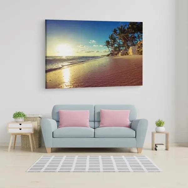Multicolor_Paradise_Tropical_Island_Beach,_Wooden_Framed_Canvas_Paintings_|_For_Home_Decor_|_Bedroom,_Living_Room,Wall_Decoration_|_Wall_Art_Painting,_Ct0611,_Size_16_X_24_In