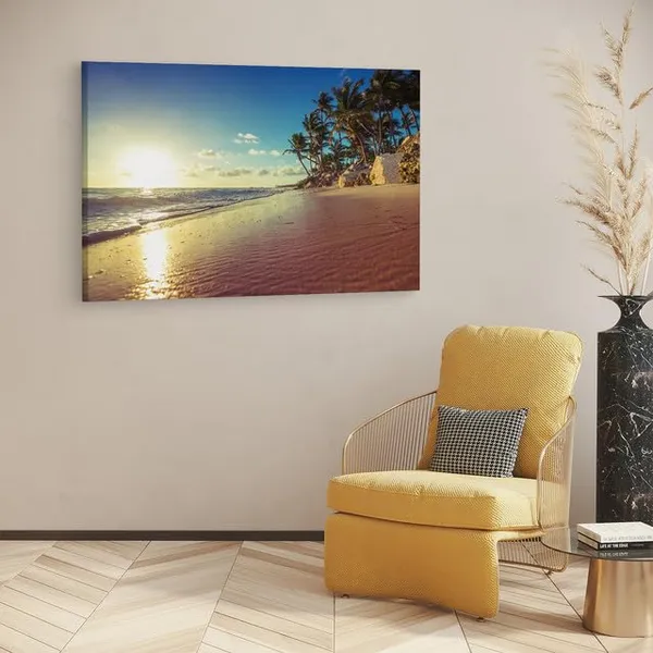 Multicolor_Paradise_Tropical_Island_Beach,_Wooden_Framed_Canvas_Paintings_|_For_Home_Decor_|_Bedroom,_Living_Room,Wall_Decoration_|_Wall_Art_Painting,_Ct0611,_Size_16_X_24_In