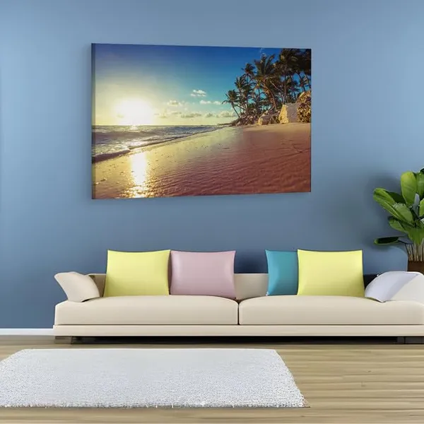 Multicolor_Paradise_Tropical_Island_Beach,_Wooden_Framed_Canvas_Paintings_|_For_Home_Decor_|_Bedroom,_Living_Room,Wall_Decoration_|_Wall_Art_Painting,_Ct0611,_Size_16_X_24_In