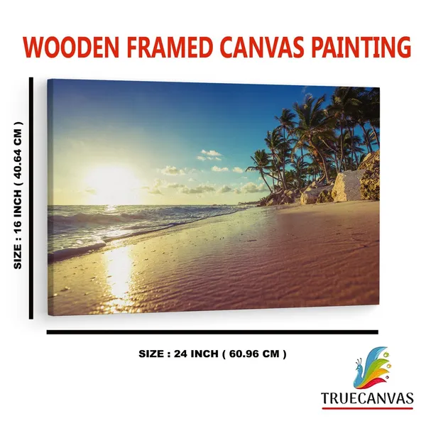 Multicolor_Paradise_Tropical_Island_Beach,_Wooden_Framed_Canvas_Paintings_|_For_Home_Decor_|_Bedroom,_Living_Room,Wall_Decoration_|_Wall_Art_Painting,_Ct0611,_Size_16_X_24_In