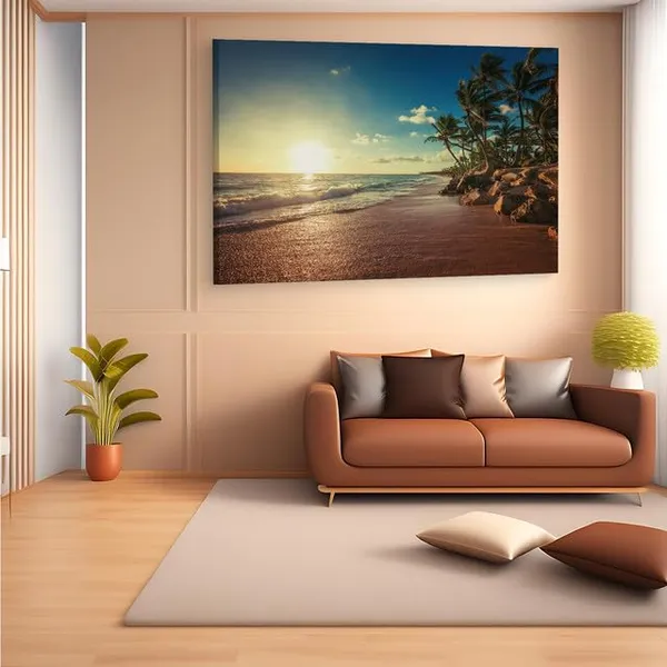 Multicolor_Sunrise_Tropical_Island_Beach,_Wooden_Framed_Canvas_Paintings_|_For_Home_Decor_|_Bedroom,_Living_Room,Wall_Decoration_|_Wall_Art_Painting,_Ct0612,_Size_16_X_24_In