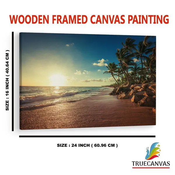 Multicolor_Sunrise_Tropical_Island_Beach,_Wooden_Framed_Canvas_Paintings_|_For_Home_Decor_|_Bedroom,_Living_Room,Wall_Decoration_|_Wall_Art_Painting,_Ct0612,_Size_16_X_24_In