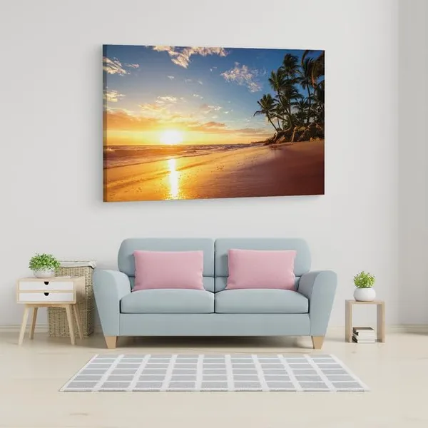 Multicolor_Global_Fusion_Orange_Tropical_Sunset_Mural,_Wooden_Framed_Canvas_Paintings_|_For_Home_Decor_|_Bedroom,_Living_Room,Wall_Decoration_|_Wall_Art_Painting,_Ct0613,_Size_16_X_24_In
